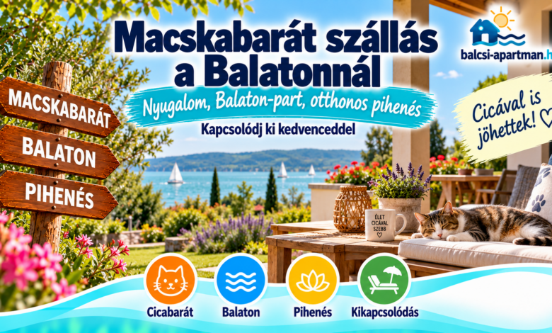 Macskabarát szállás a Balatonnál cicával