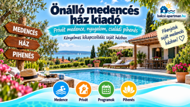 Önálló medencés ház privát pihenéshez